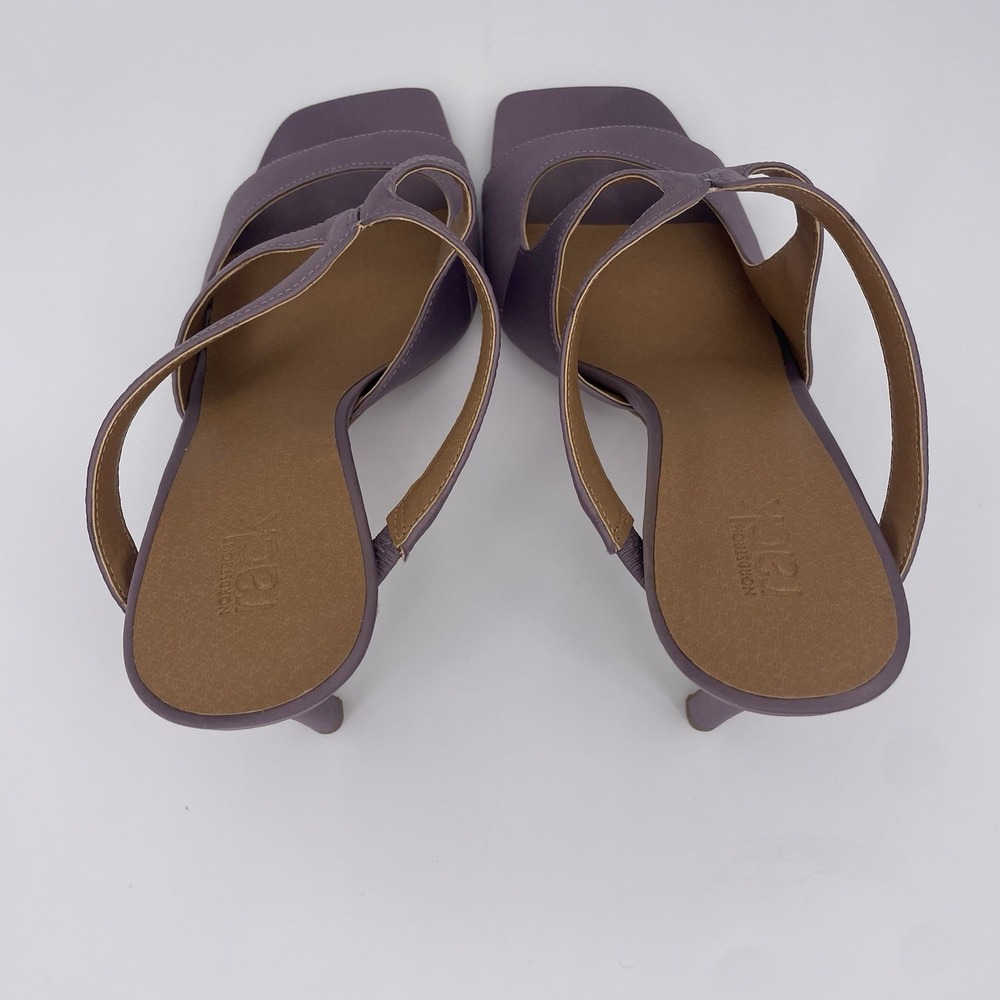 Nordstrom Rack High Heel Sandals Size 9.5 Light Purple Satin Shoes Strappy - Picture 7 of 10